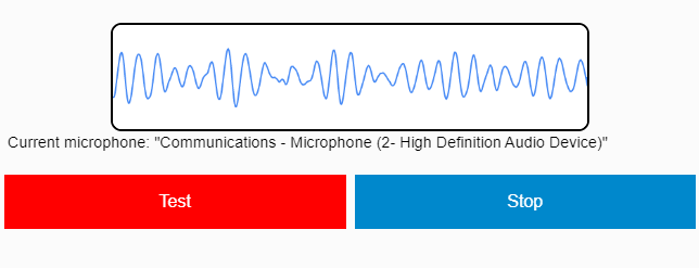  a moving line in response of sound from microphone